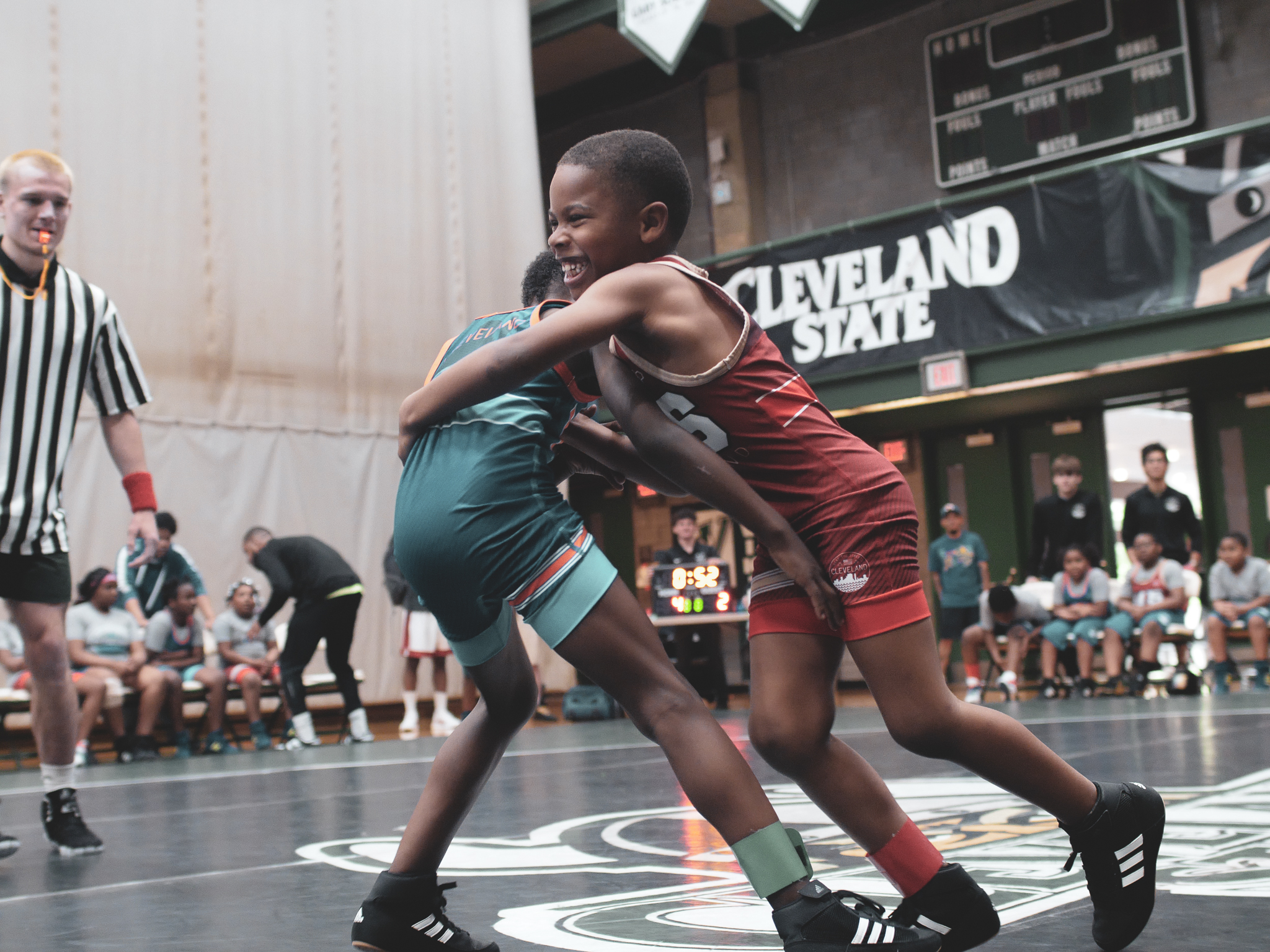 Youth wrestlers competing at Cleveland State